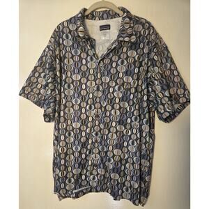 Vintage Patagonia Rhythm Inyo Atomic Camp Shirt Loop Collar Size XL 90s In EUC